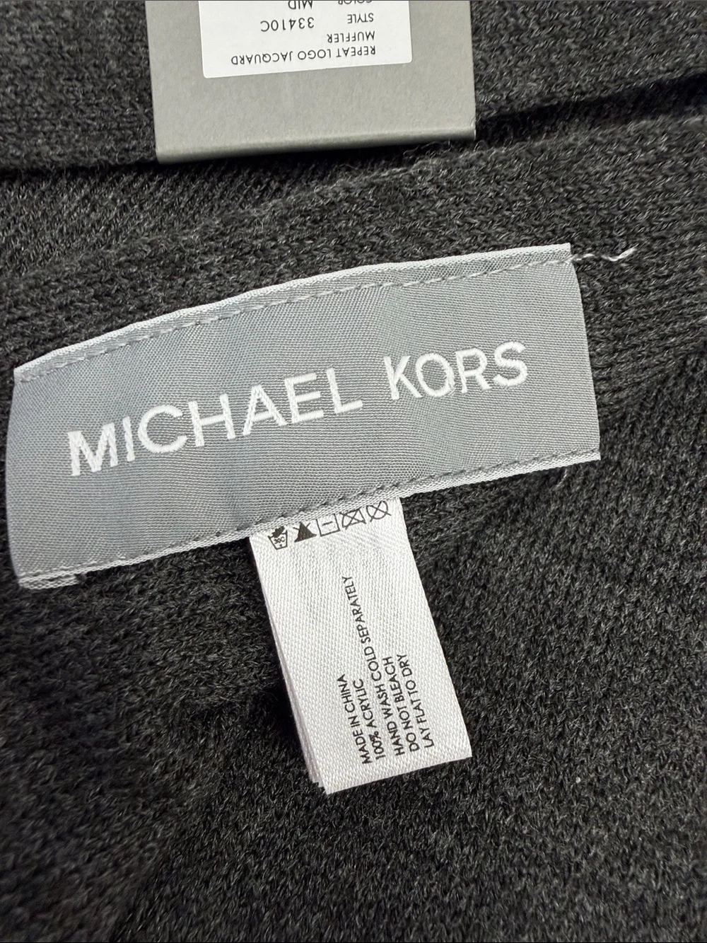 Michael Kors Men's Charcoal Knit Scarf